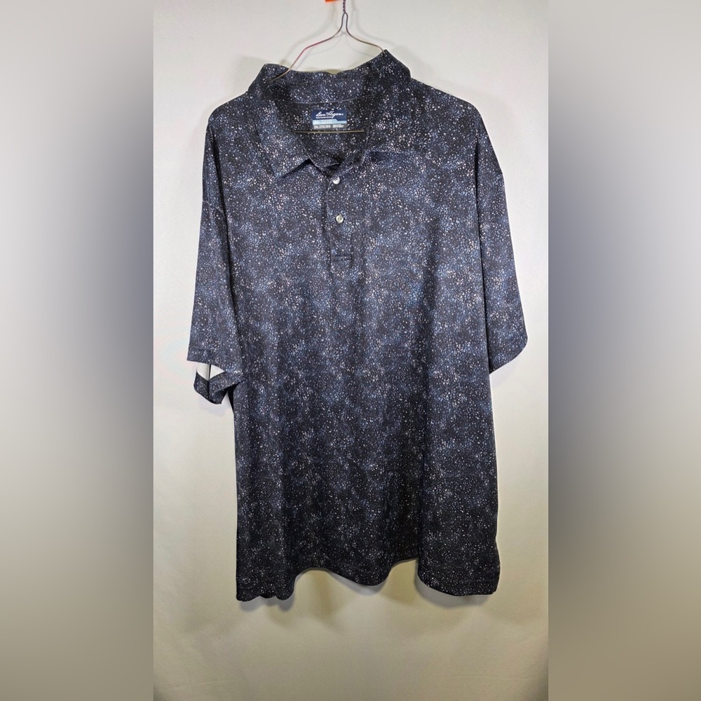Ben Hogan Mens Polo Shirt Size 2XL Multicolor Dot Print Performance Golf